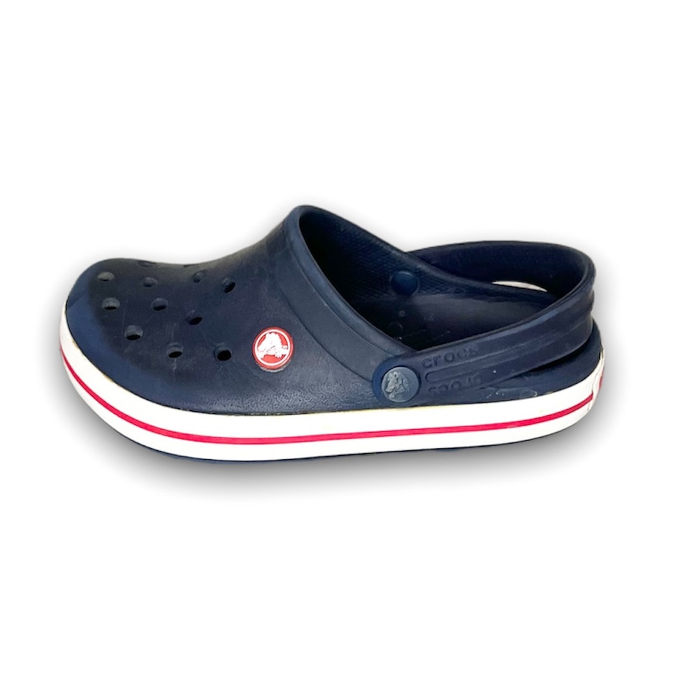 Crocs crocband clog navy with red and white stripe